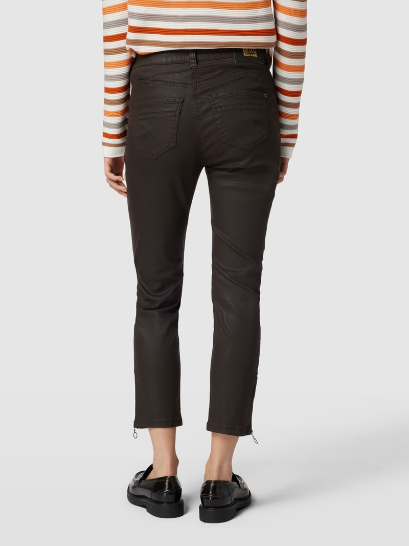 Slim Fit Stoffhose in verkürzter Passform in dunkelbraun