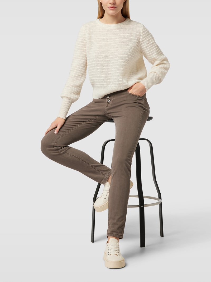 Jeans mit 5-Pocket-Design Modell 'MALIBU' in mittelbraun