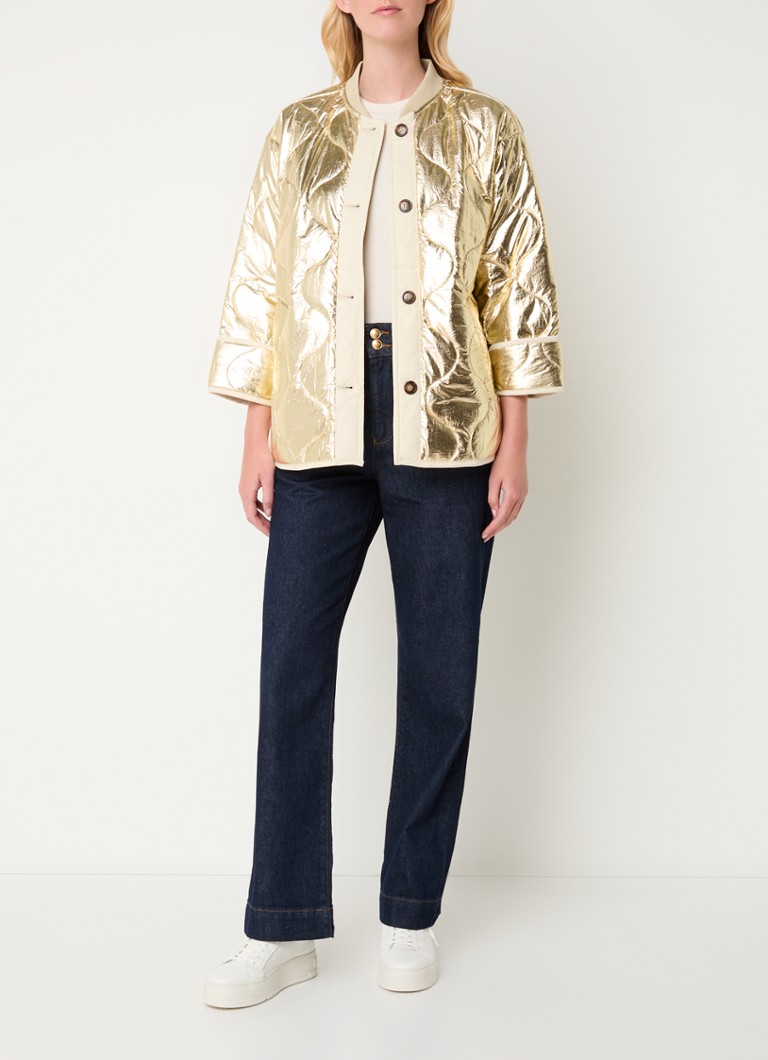 Summum Quilted jacket with quilt pattern and metallic finish