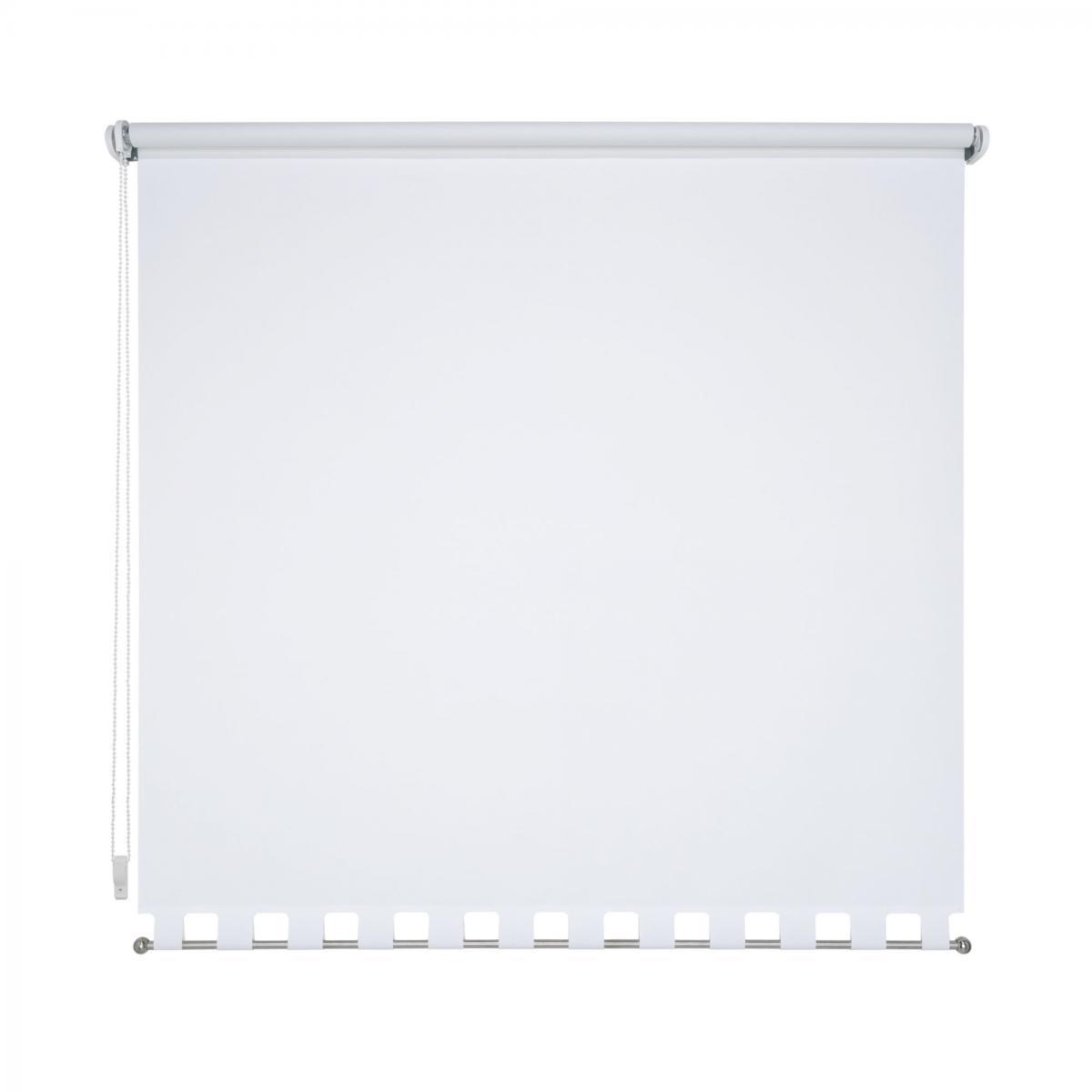 Bella Casa Seitenzugrollo Kettenzugrollo Volantrollo Rollo Eckig Verdunklung 122 x 180 cm weiß