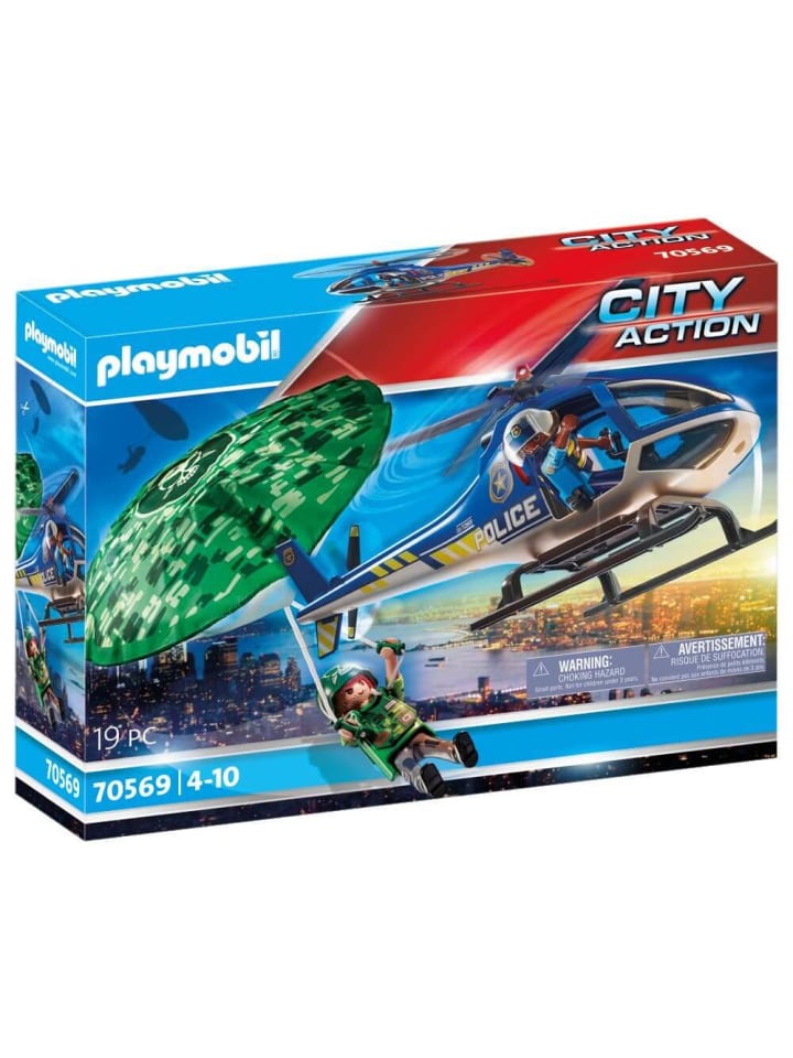Playmobil Spielfigur Set City Action Polizei-Hubschrauber Fallschirm-Verfolgung, 4-10 J. günstig kaufen onesize