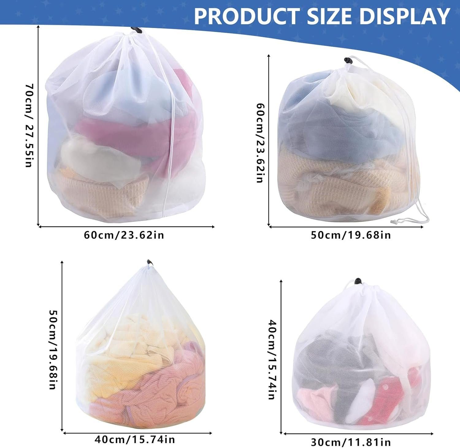 ASLENY Wäschenetz 5 Stück Wäschenetz für die Waschmaschine, Wäschesack mit Kordelstopper,(5-St., Robuster Wäschesack für Hemden, BHs, Unterwäsche und Socken), Wiederverwendbar, Feinmaschige Wäschesäcke