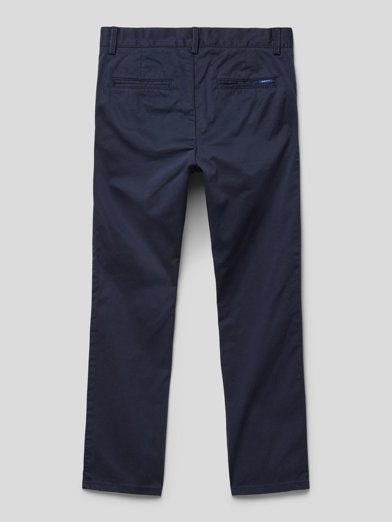Stoffhose mit französischen Eingrifftaschen in marineblau