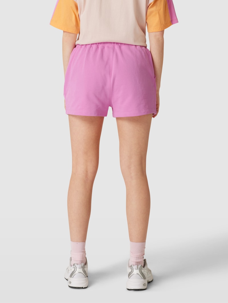 Sweatshorts mit Label-Stitching in pink