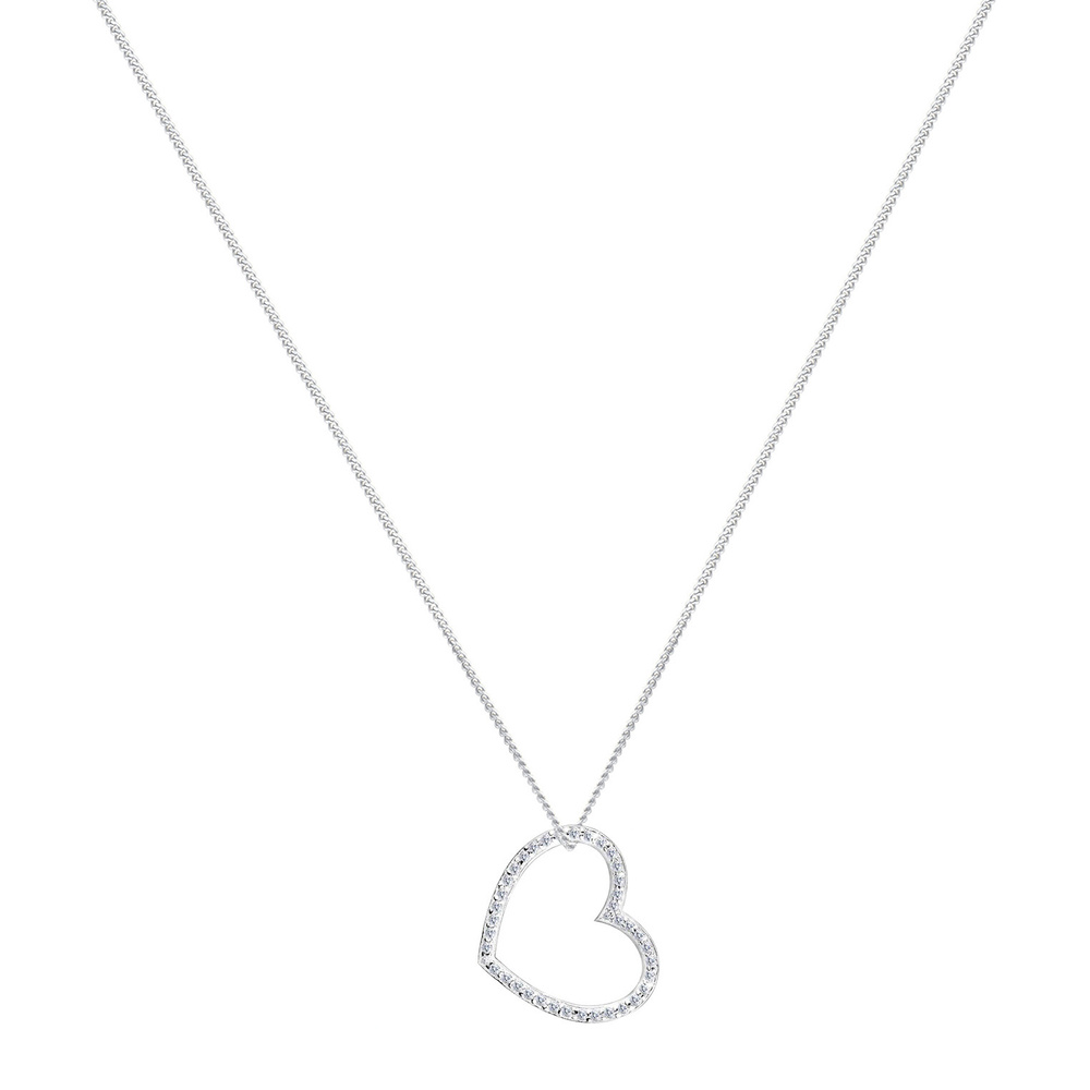 Elli Elli Collier Herz-Form Zirkonia 925 Sterling Silber collier