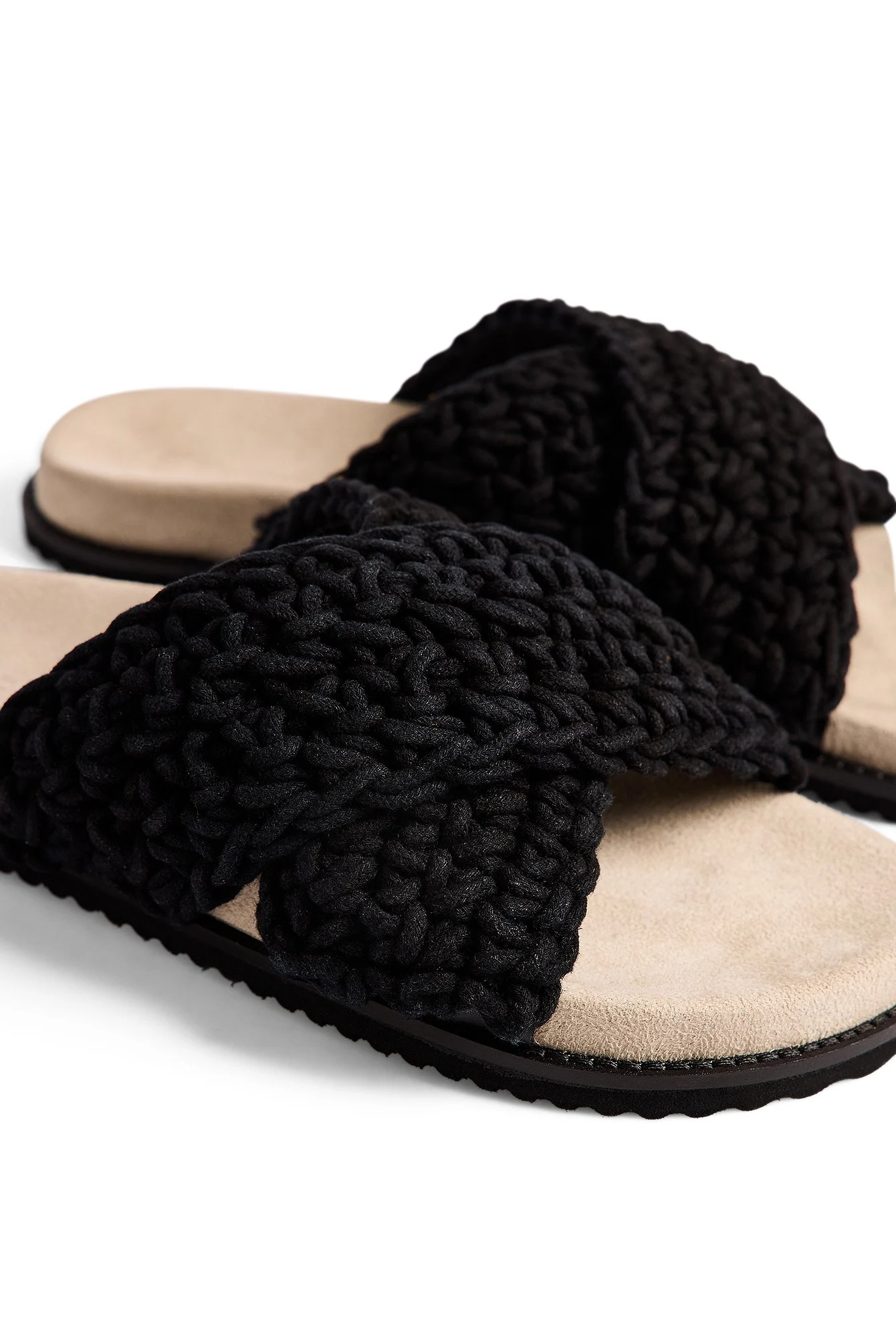 Hausschuhe mit gestricktem Baumwollfußbett