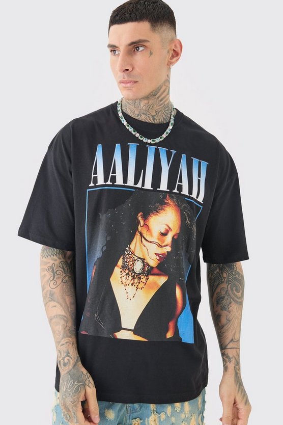 Tall T-Shirt mit lizenziertem Aaliyah-Print