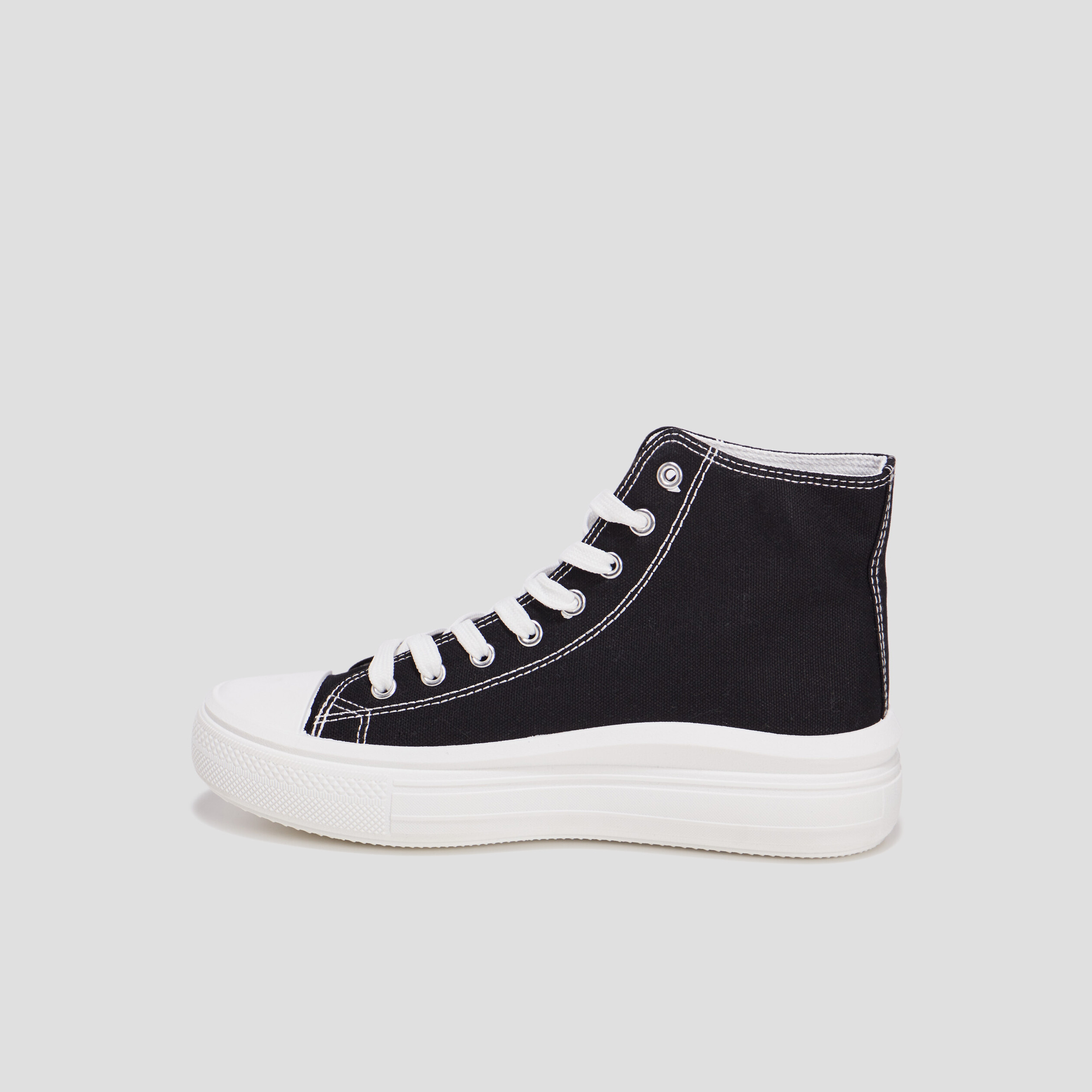 Baskets montantes en toile Creeks noir femme | La Halle