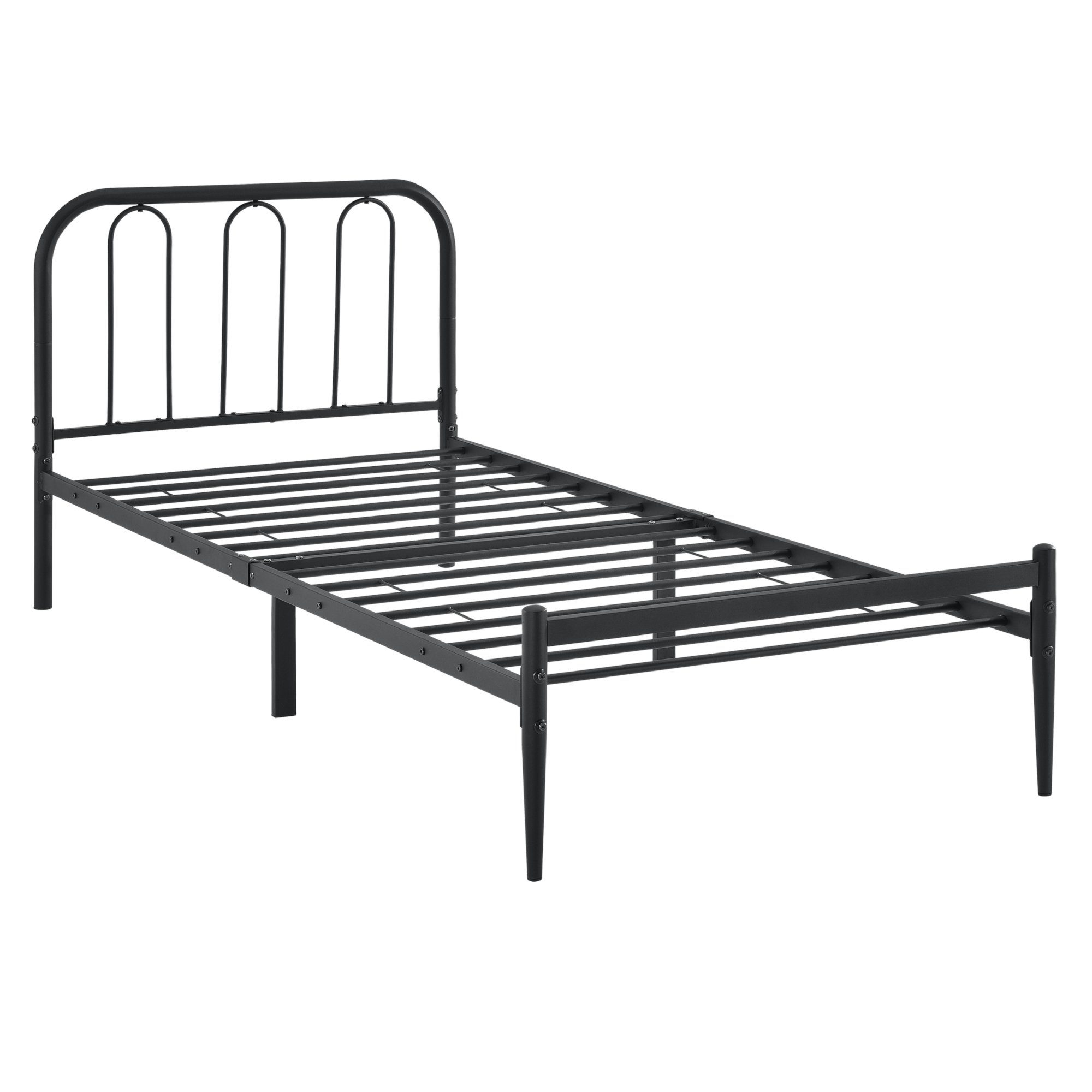 en.casa Metallbett, Hanko Bettgestell schwarz in verschiedenen Größen