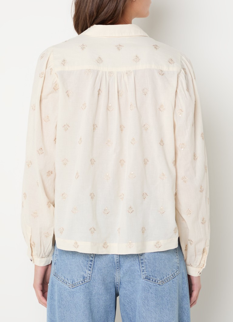 Summum Blouse with embroidery and balloon sleeve