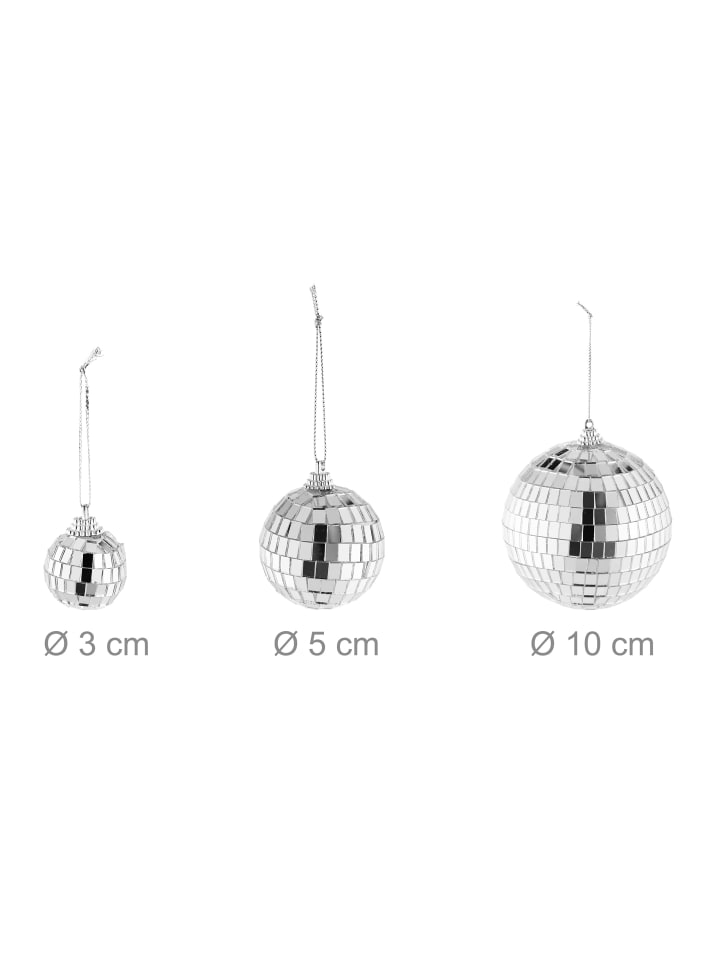 relaxdays 15-tlg. Mini-Discokugel Set in Silber günstig kaufen onesize