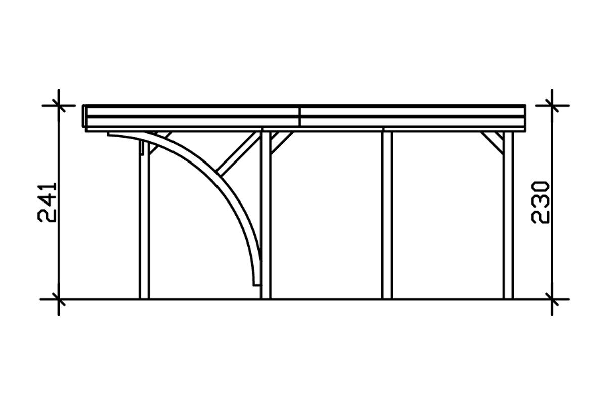 Skanholz Einzelcarport Friesland Set 5, BxT: 314x555 cm, 221 cm Einfahrtshöhe