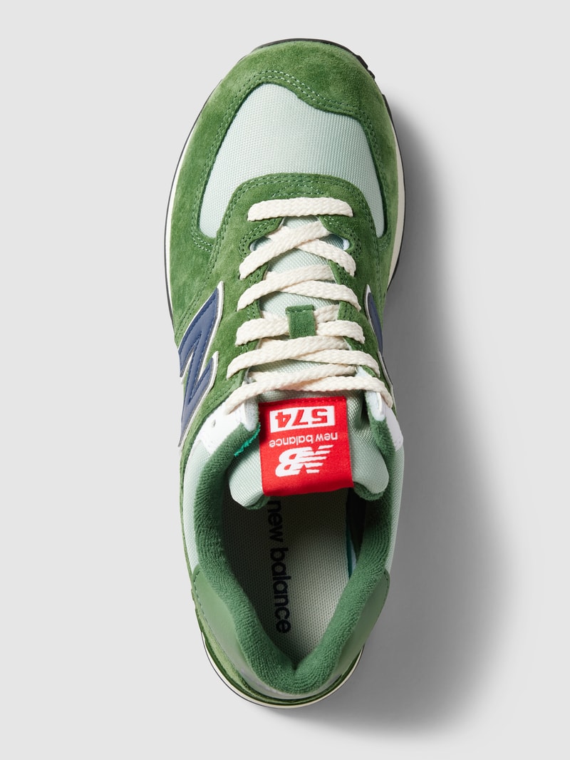 Sneaker aus Leder-Mix in grün