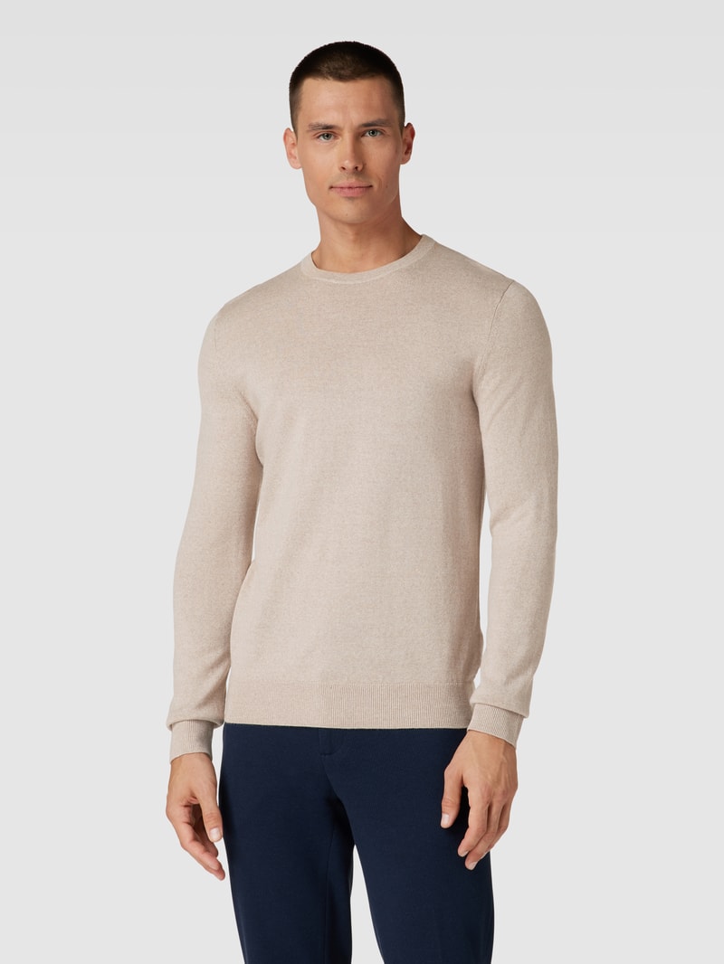 Longsleeve aus Woll-Mix in sand meliert