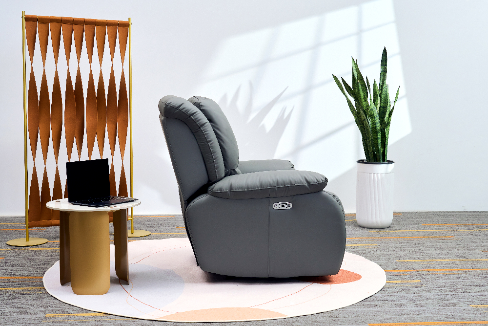 Happy Home Elektrischer Massagesessel mit Beinanhebung & verstellbare Rückenlehne HWP72-GRA