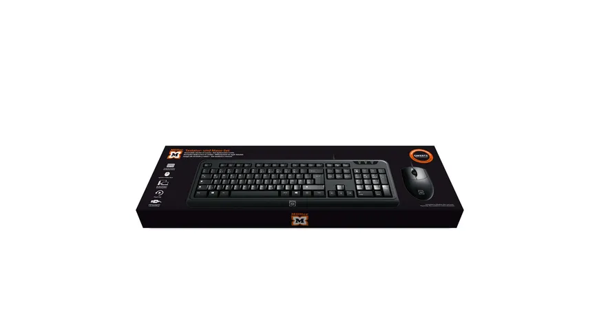 Müller kabelgebundenes Tastatur- und optische 3 Tasten Maus-Set, QWERTZ (DE/AT), schwarz