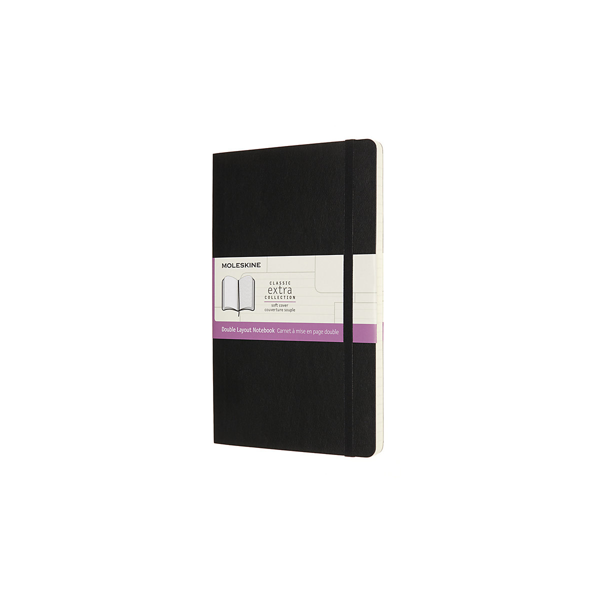 Moleskine Notizbuch - Doppelte Lineatur, Large/A5, Liniert-Blanko, Schwarz