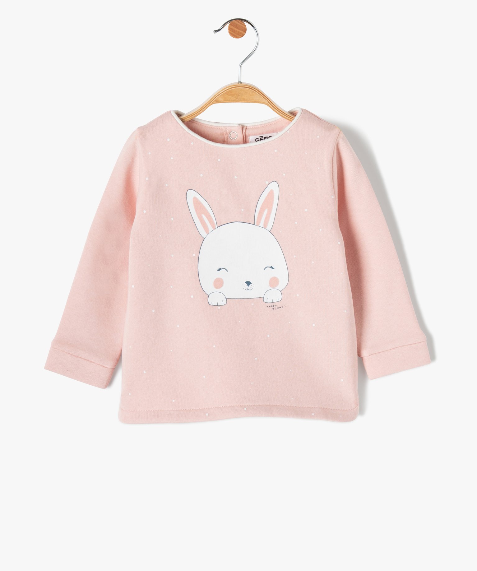 Sweat bébé fille molletonné avec motif animalier ecru | GEMO