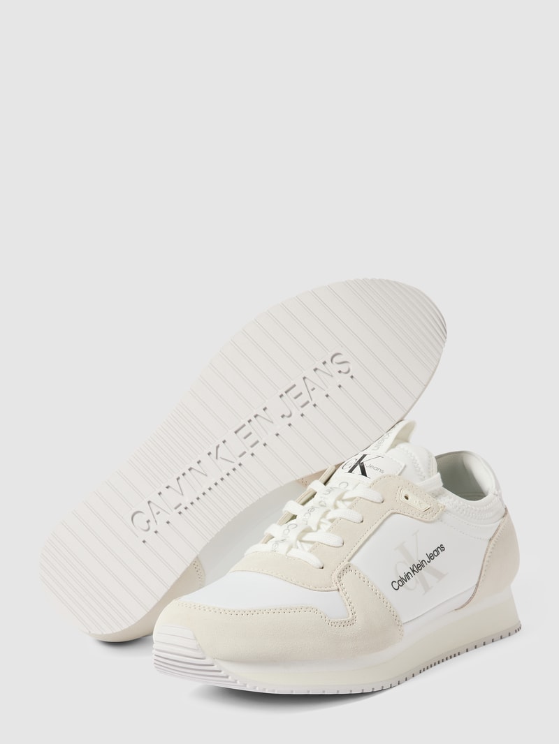 Sneaker mit Label-Detail Modell 'RUNNER SOCK' in pastellgelb meliert