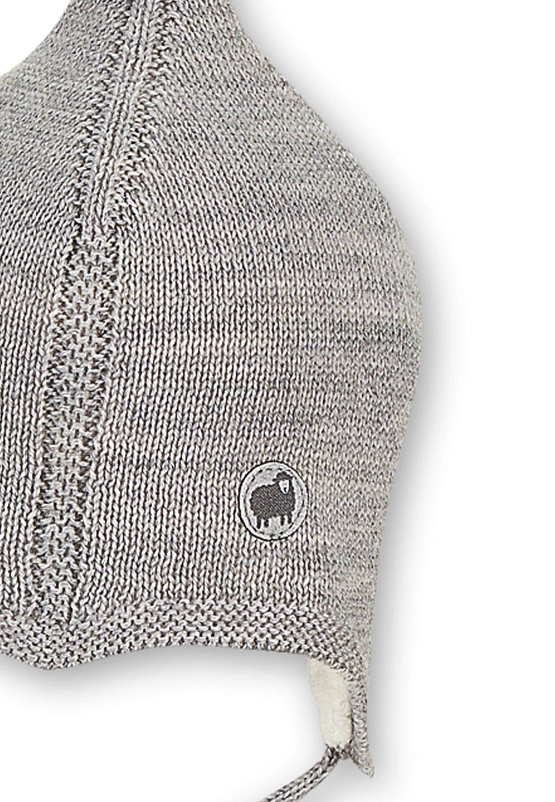 Strickmütze Baby aus Merinowolle unifarben
