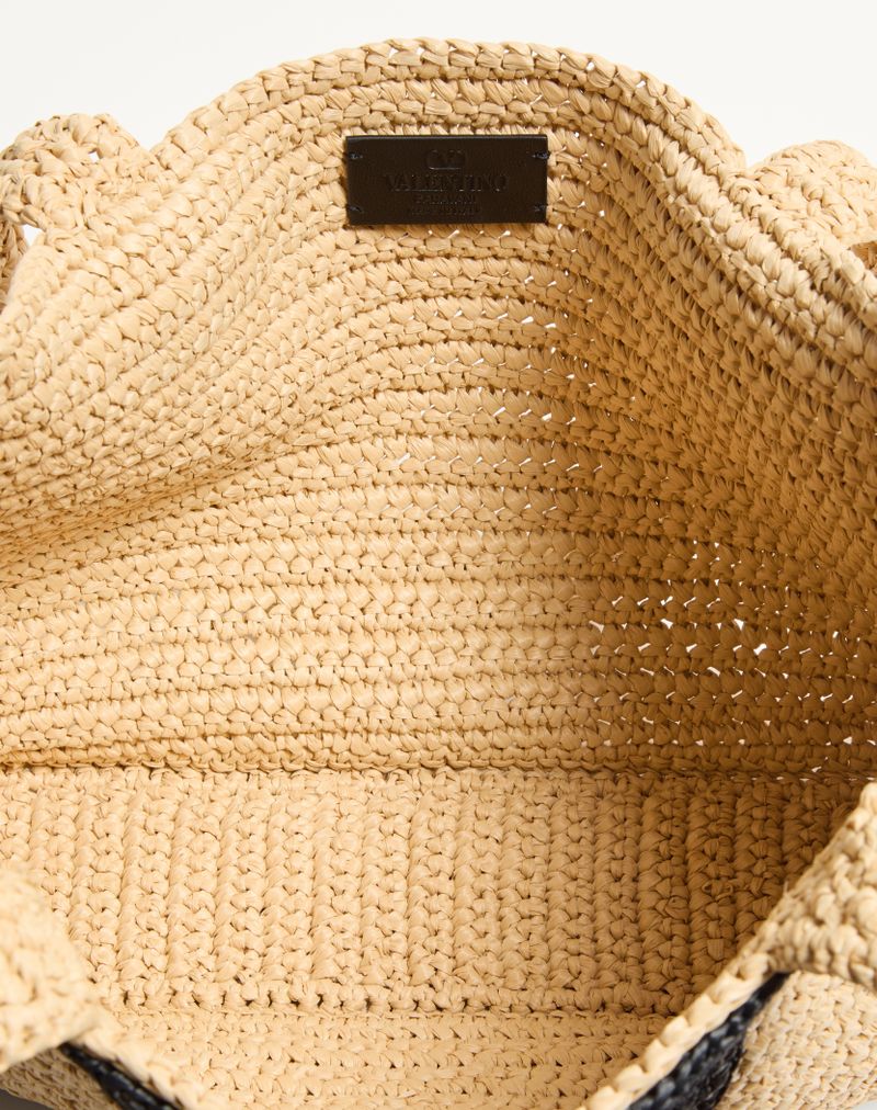 Valentino Garavani Viva Superstar Medium Raffia indkøbstaske