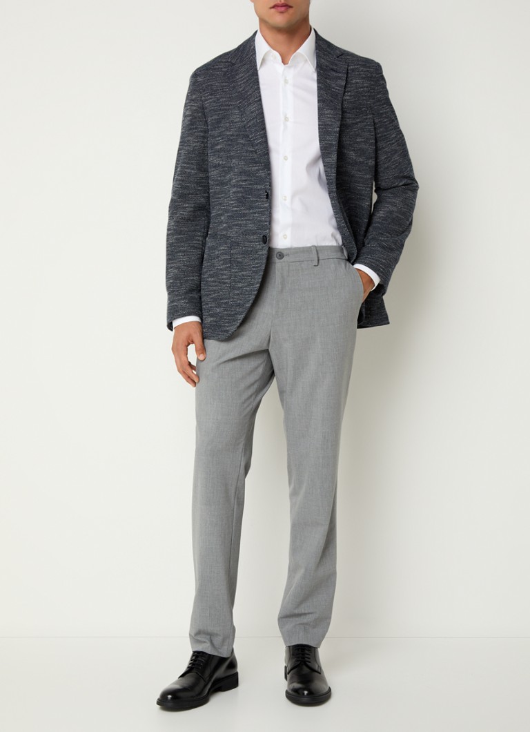 HUGO BOSS - P-Genius - Pantaloni slim fit din amestec de lână cu material țesut
