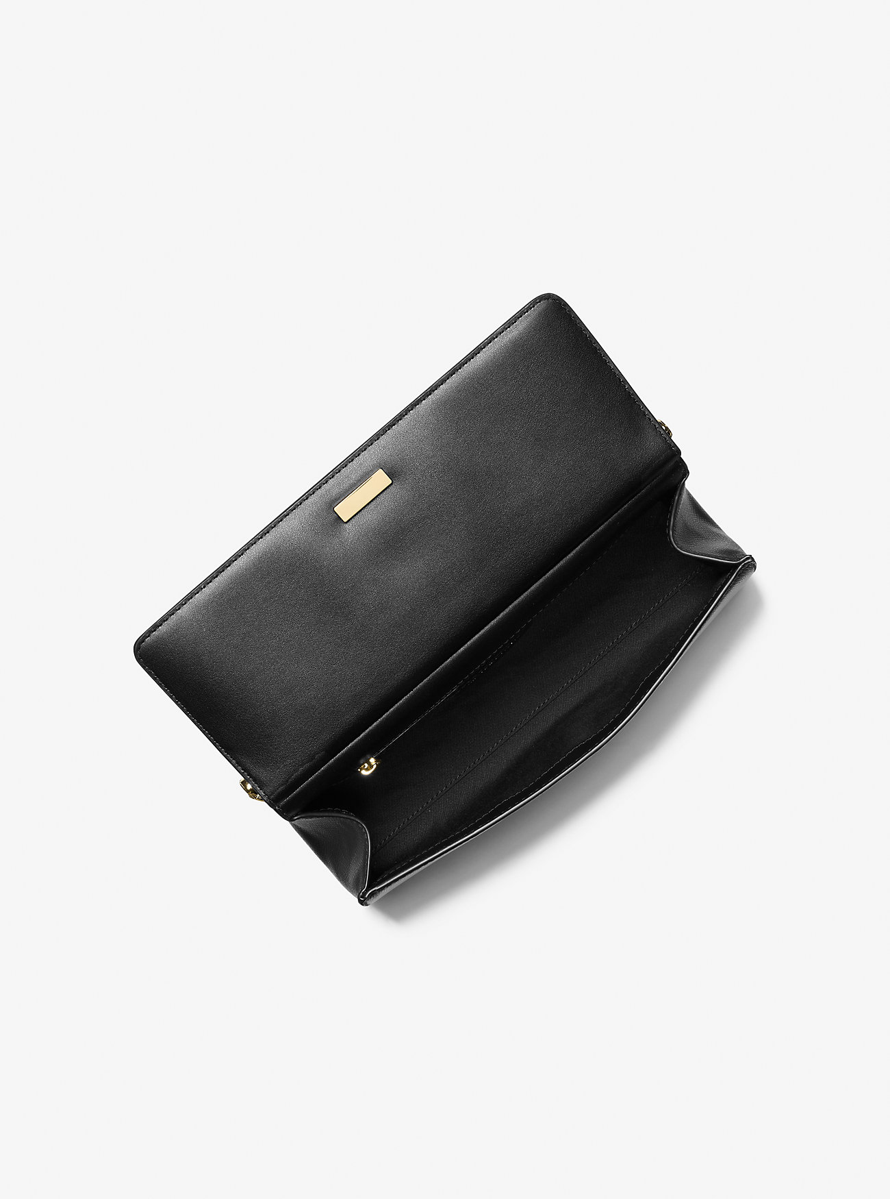 Carmine Medium Pebbled Leather Pochette - BLACK