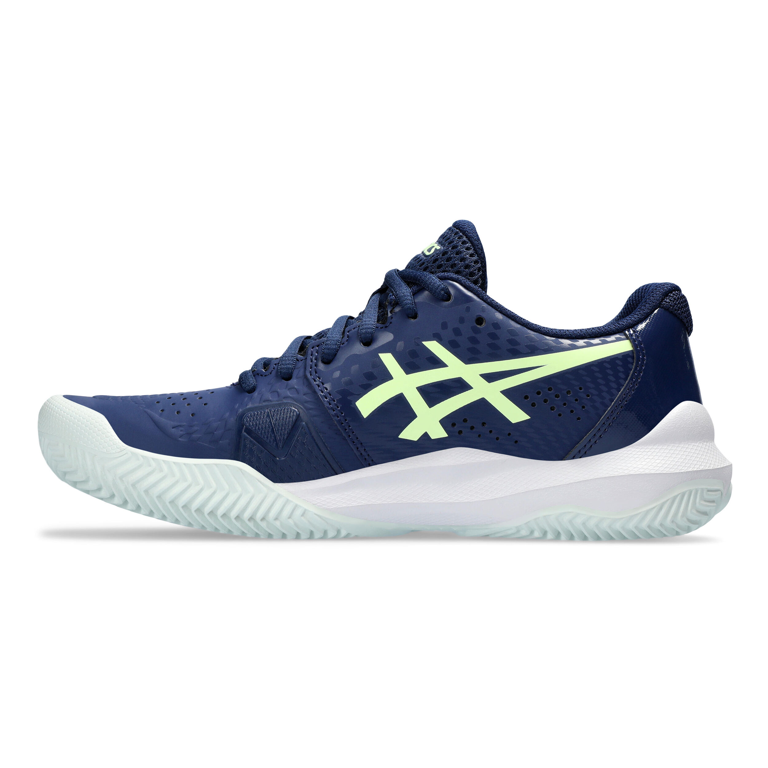 Gel-Challenger 14 Sandplatzschuh Damen - Dunkelblau, Neongelb