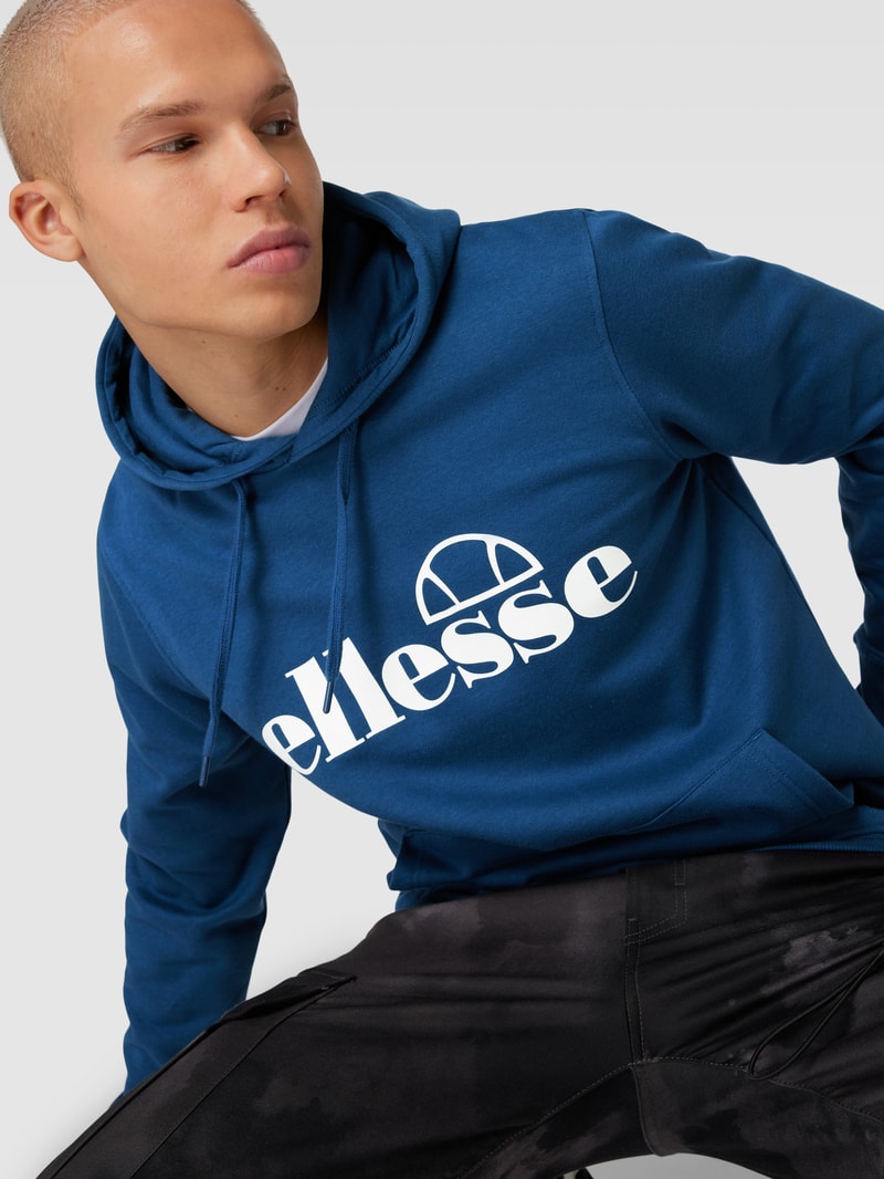 Hoodie mit Label-Print Modell 'Oodia' in blau
