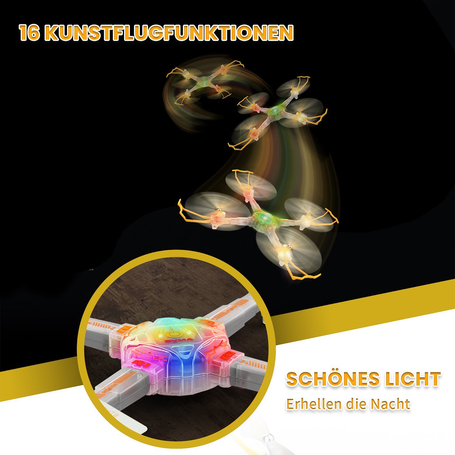 PENGBU RC Drohne für Kinder, Quadrocopter Helikopter Ferngesteuert für Anfänger Spielzeug-Drohne (Komplettset, Drohnen Spielzeug mit abnehmbaren Armen für Anfänger)