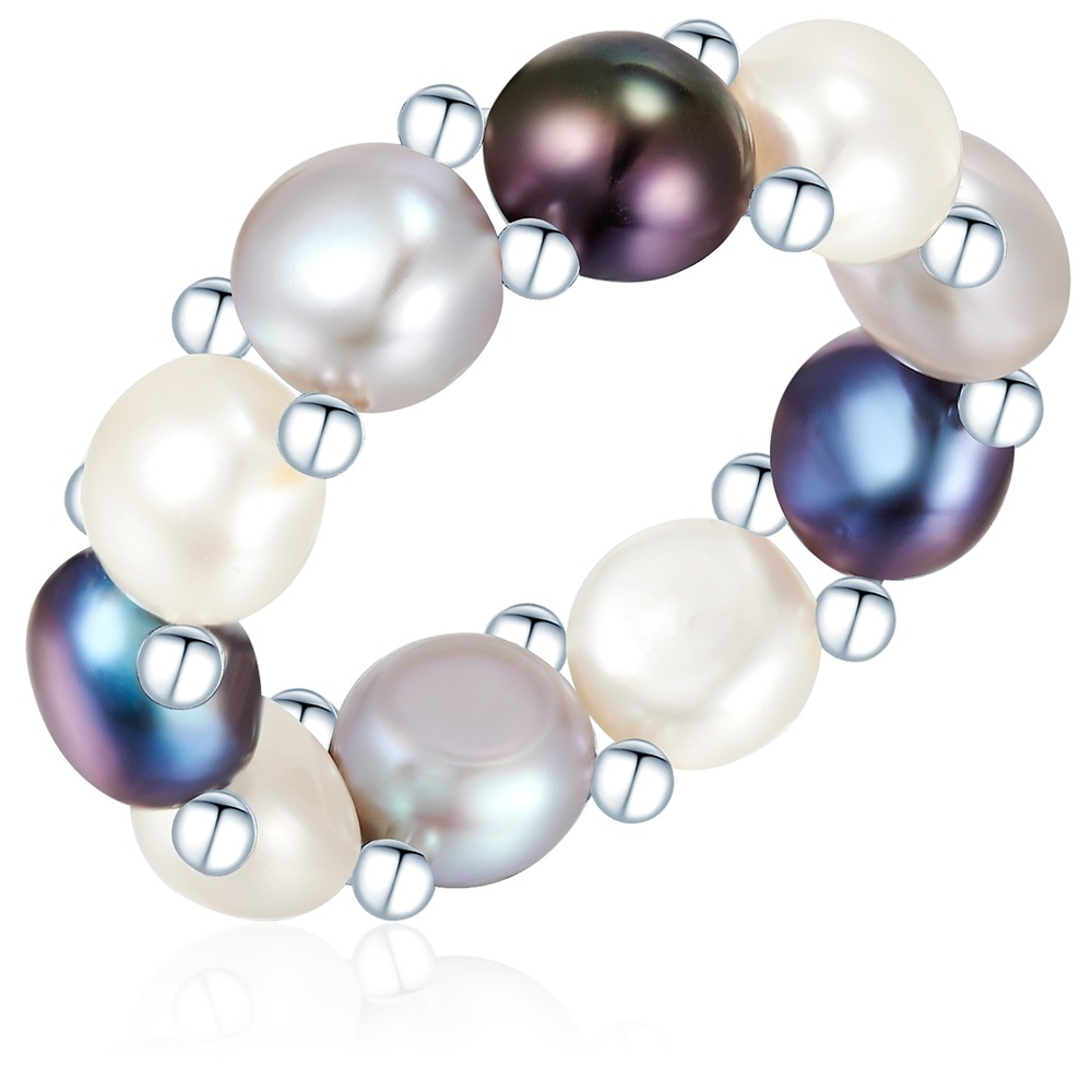 Valero Pearls Bague avec perle Perle de culture d'eau douce Perle de culture d'eau douce en Mul Bague