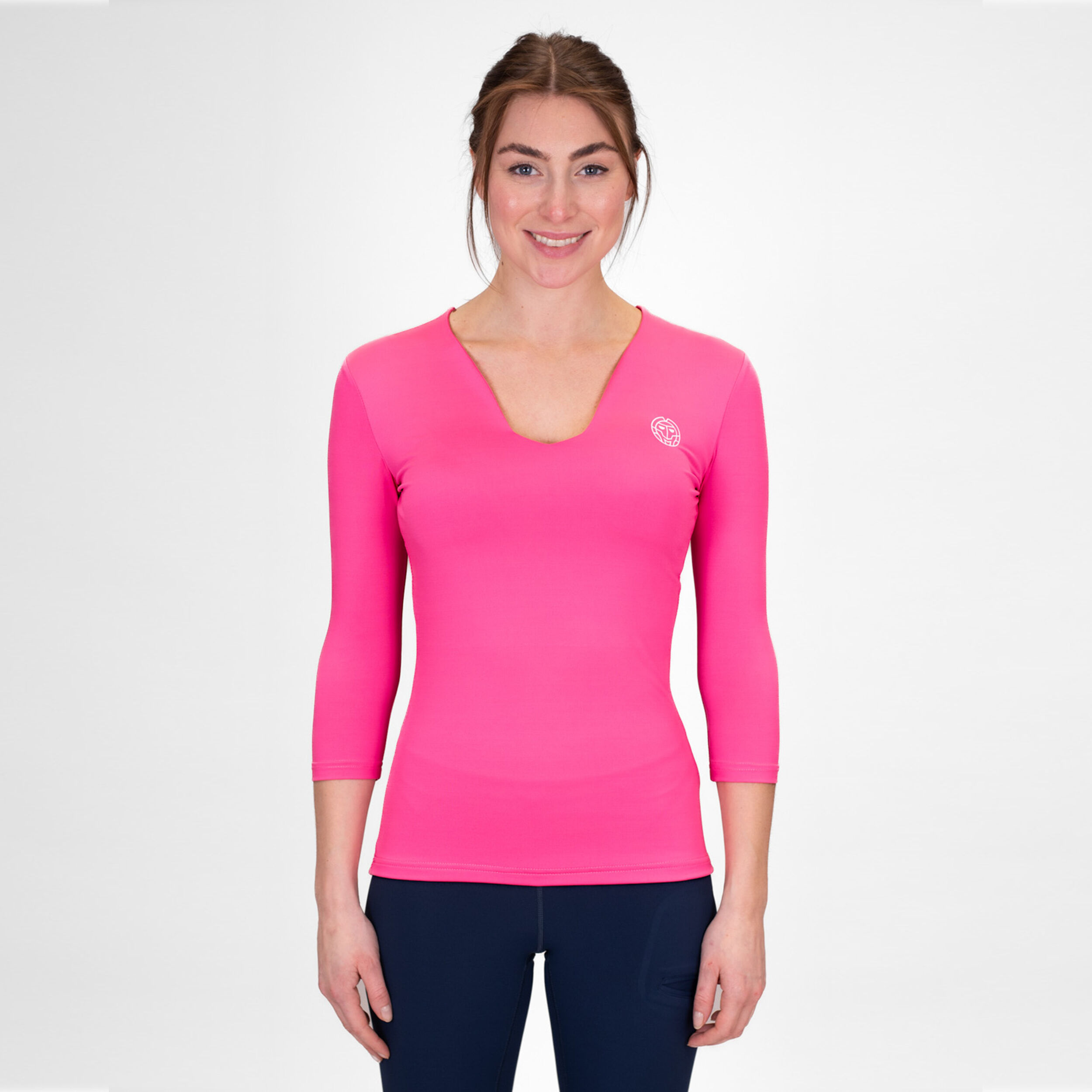 Crew V-Neck Longsleeve Damen - Pink