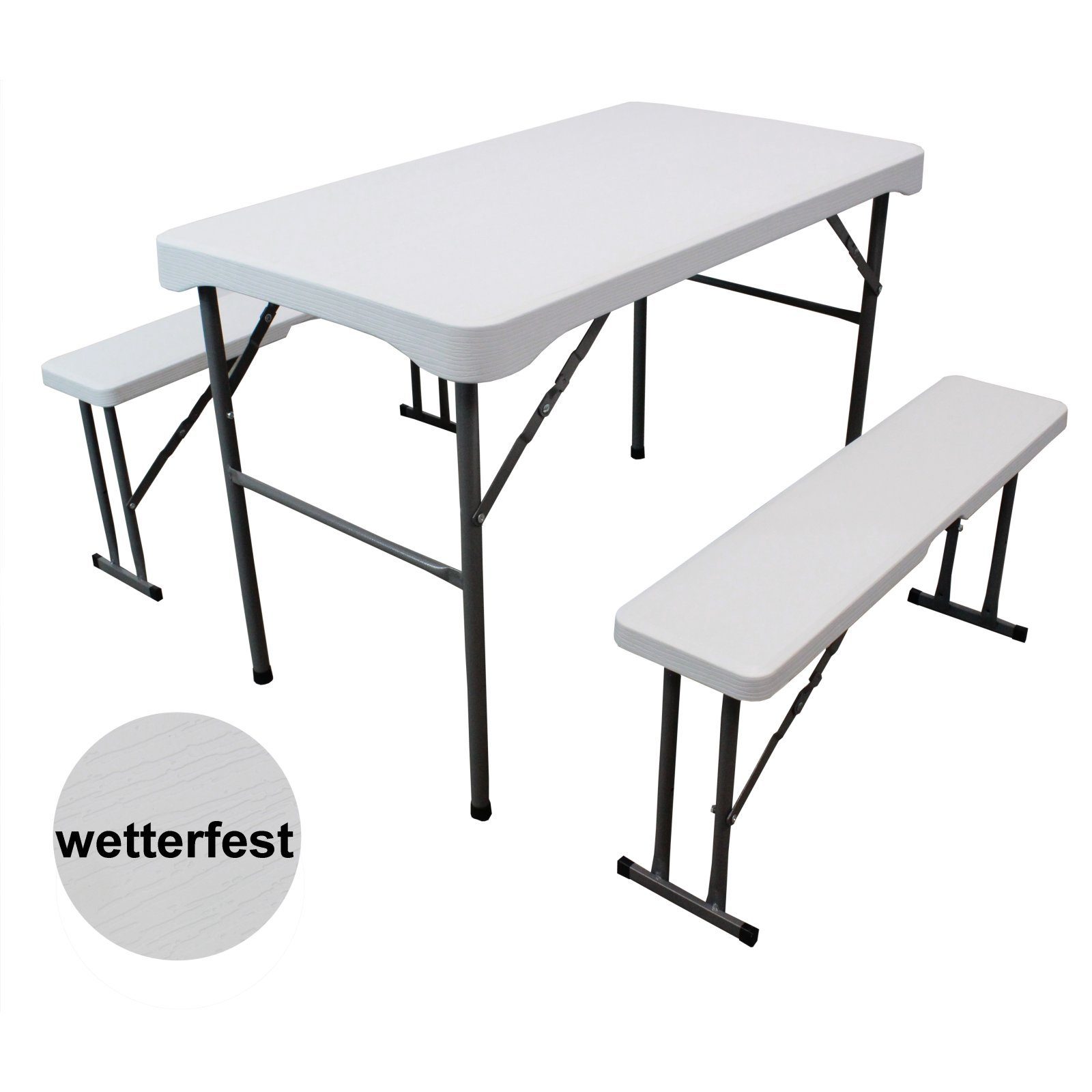 TRUTZHOLM Bierzeltgarnitur Bierzeltgarnitur Festzeltgarnitur Kurz Gartenmöbel Set 3 tlg.107cm, (1x Produkt / 2x Produkt, 3-tlg)
