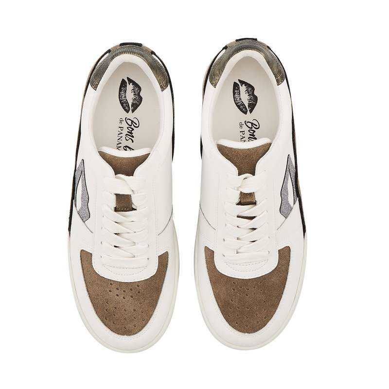 Baskets en cuir Loulou blanc gun suede