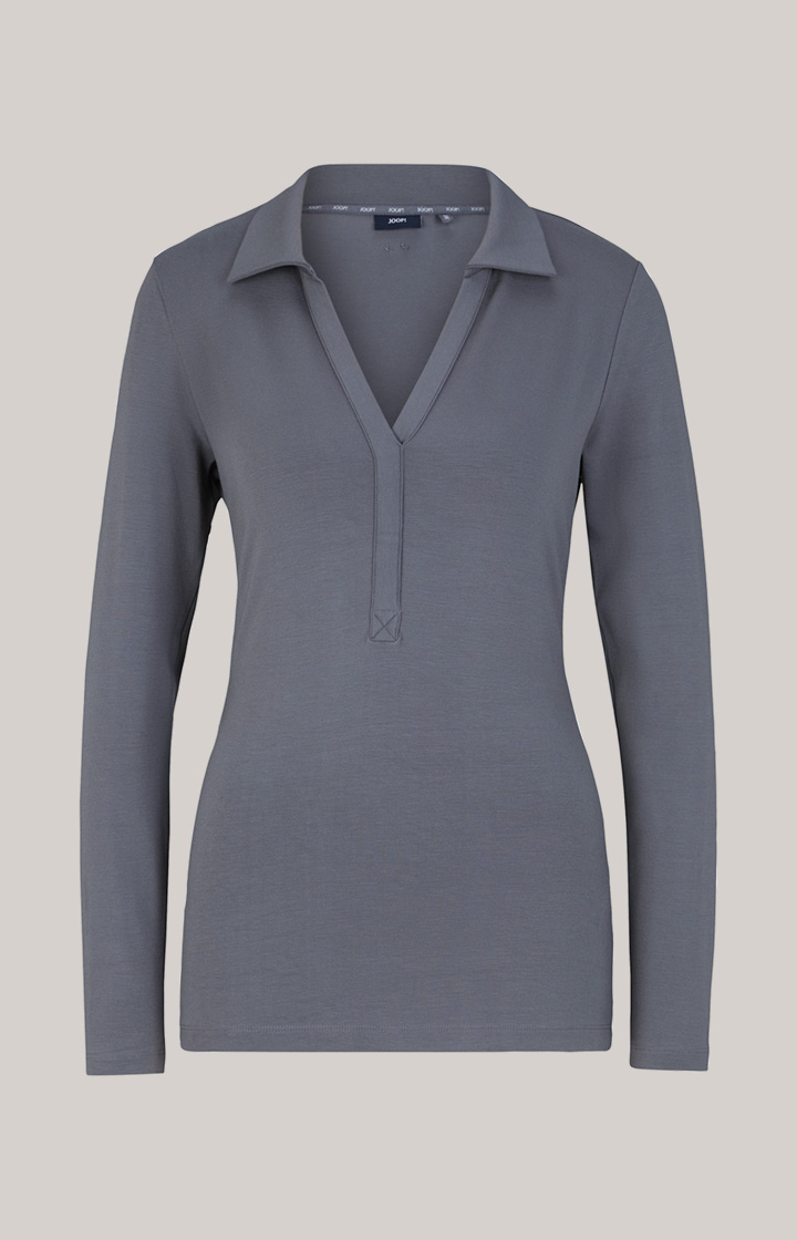 Polo-Longsleeve in Grau