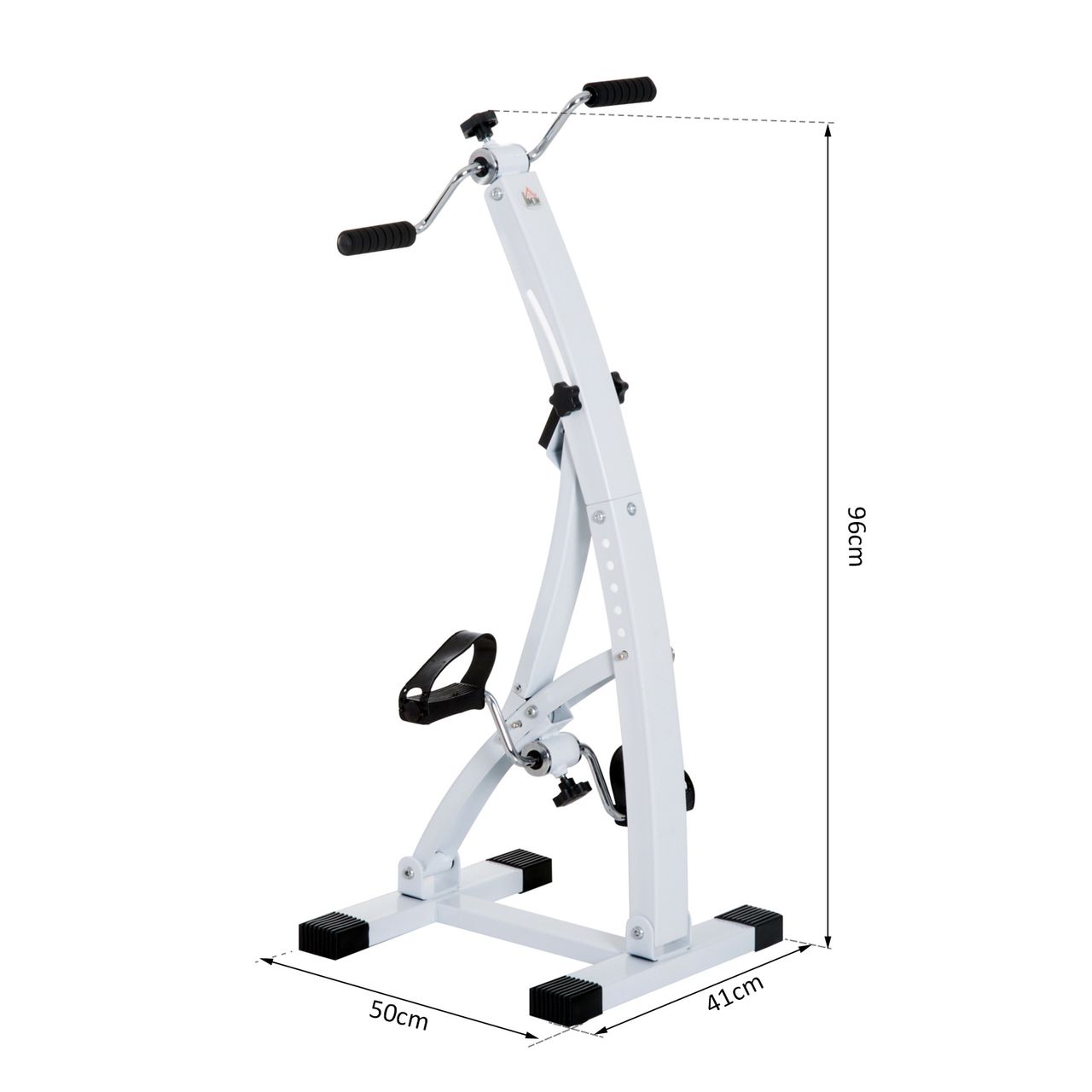 Outsunny HOMCOM Heimtrainer für Senioren Bewegungstrainer Pedaltrainer Stahl Weiß