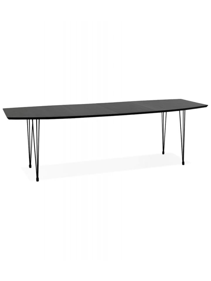 KADIMA DESIGN Ausziehbarer Esstisch aus Eschenholz und Metall | Industrieller Stil in Schwarz günstig kaufen onesize