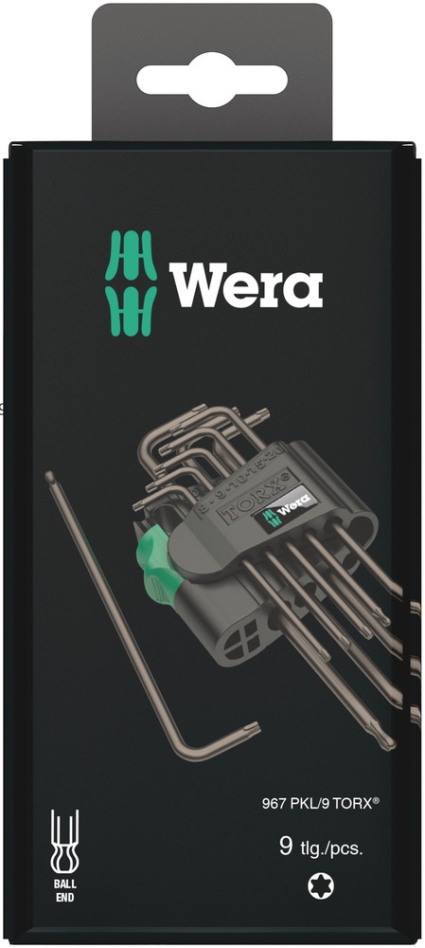 Wera 05073598001 967/9 TX 1 SB Sada objímkových kľúčov TORX®, BlackLaser, 9-dielna