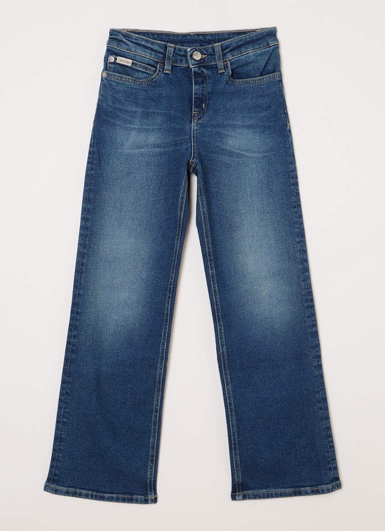Jean Calvin Klein à jambes larges, délavage foncé