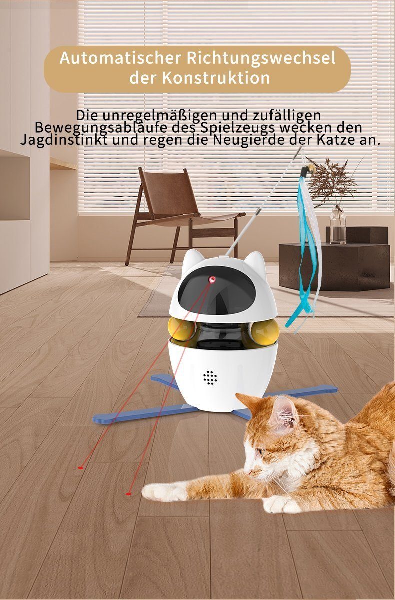 pochento Tier-Intelligenzspielzeug Katzenspielzeug, Elektrisches Katzenspielzeug, lustige KEatze, Infrarot mit Bewegungssensor, bequem und einfach, intelligent elektrisch abnehmbar, Infrarot-Umweltschutz und stabileres Haustier-Smart-Spielzeug Infrar