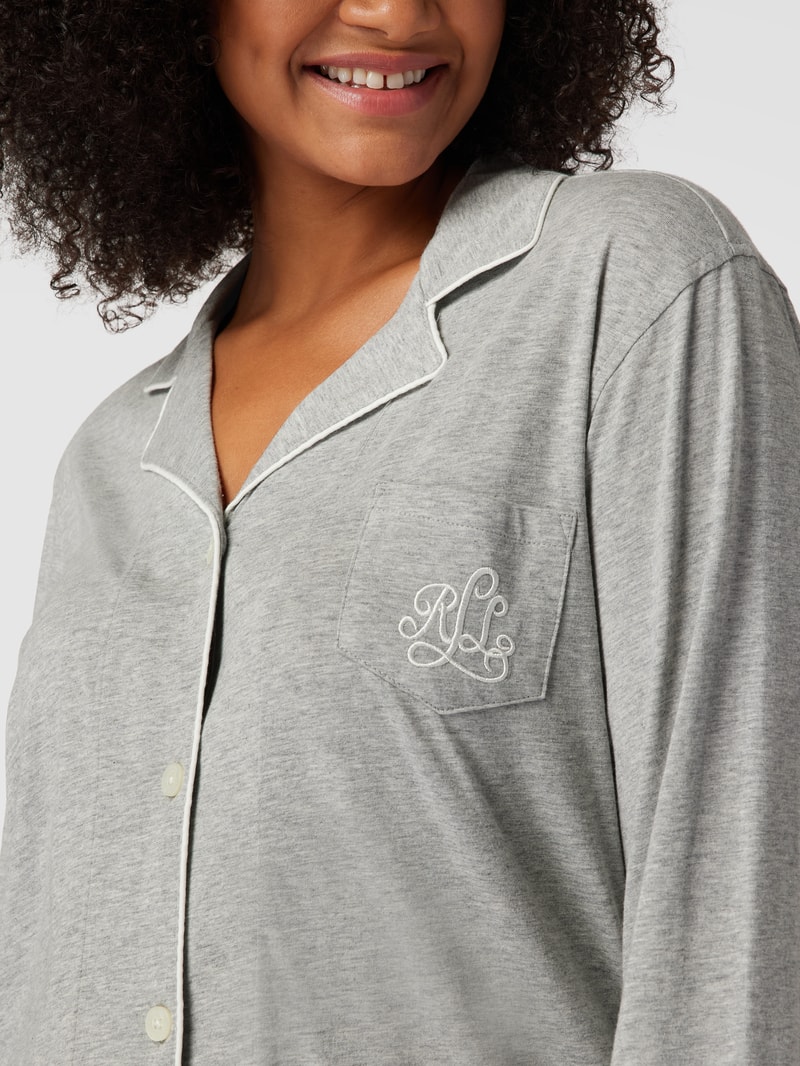 Pyjama mit Brand-Stitching in mittelgrau