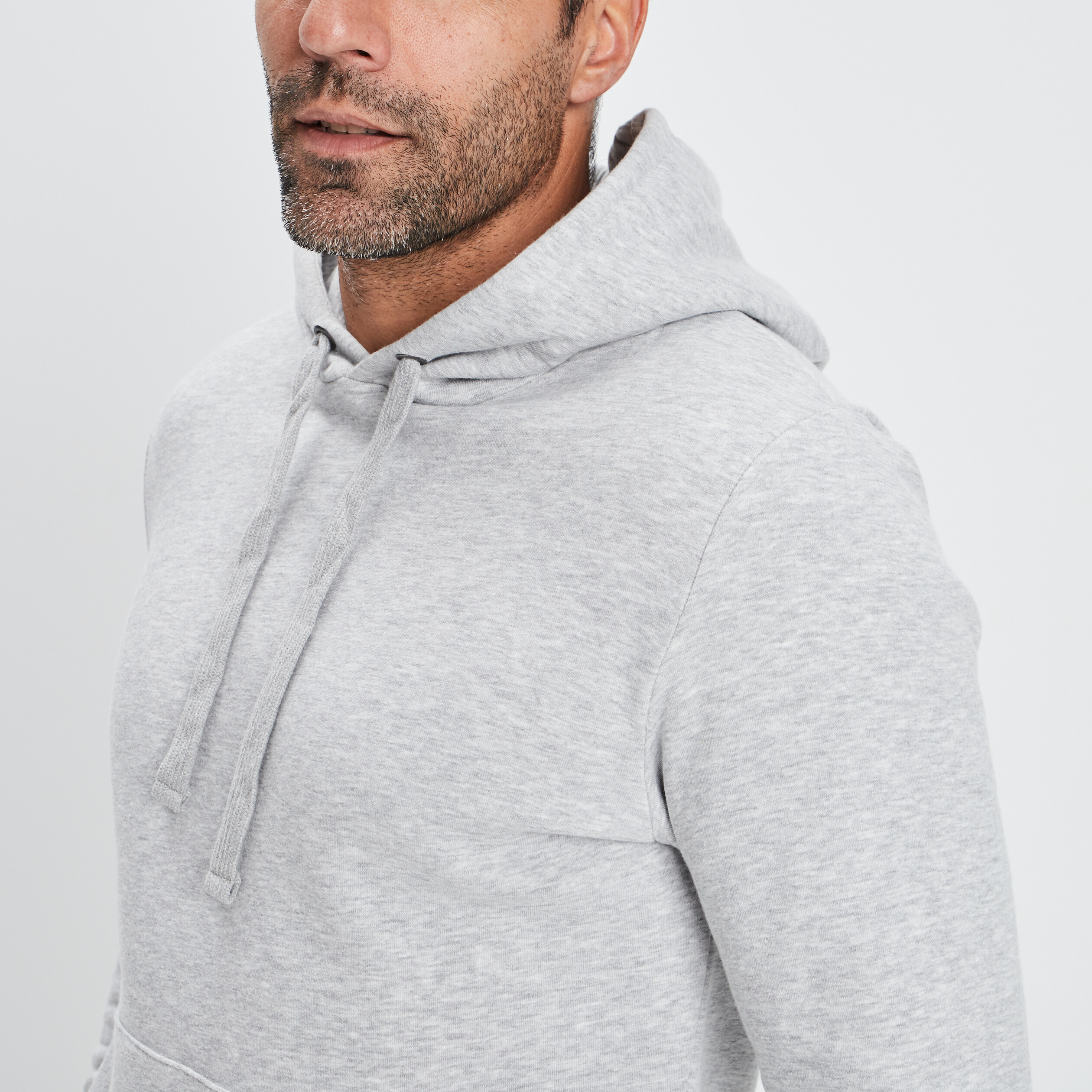 Sweat molleton à capuche hoodie gris clair homme | La Halle