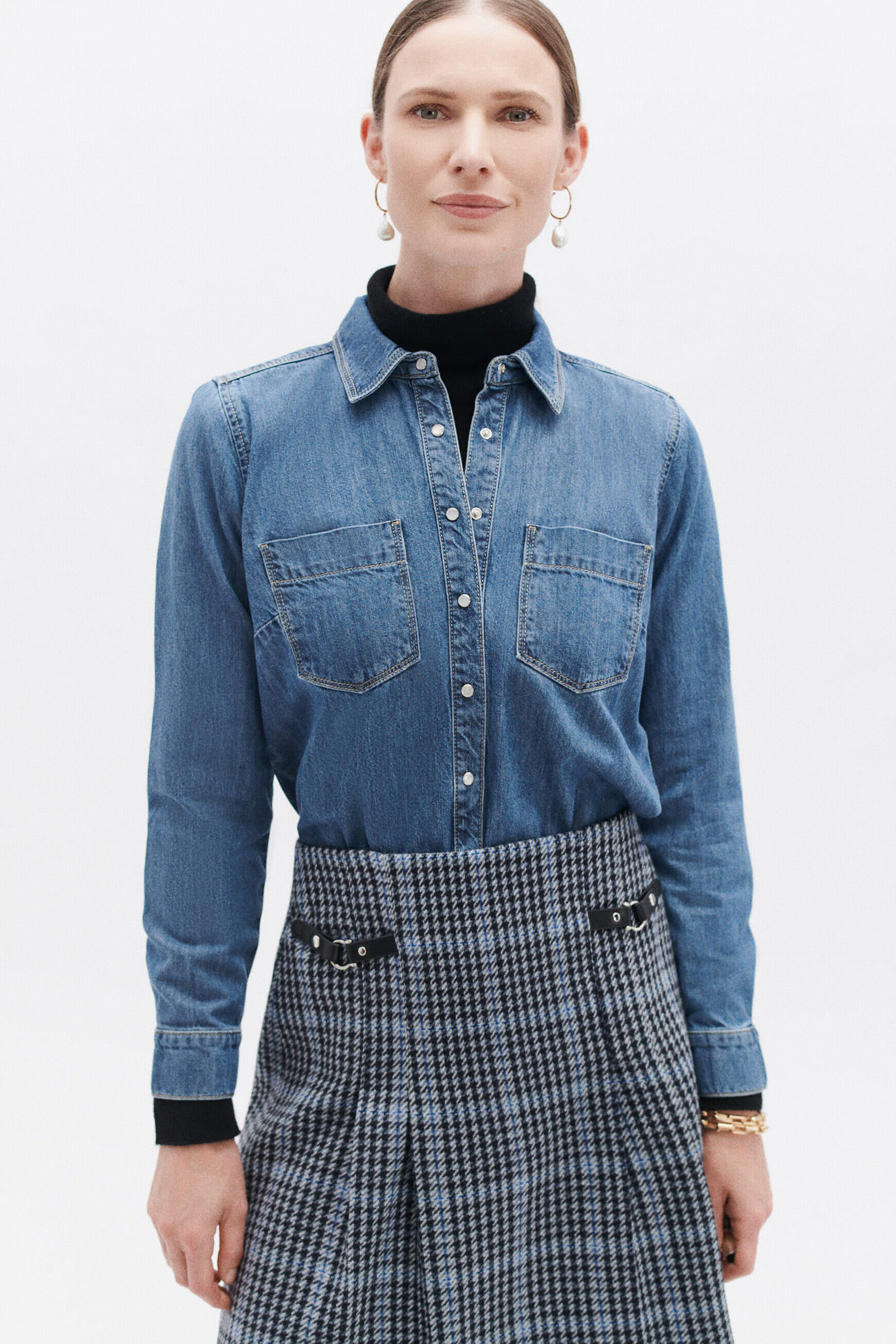 Chemise cnora denim double stone femme