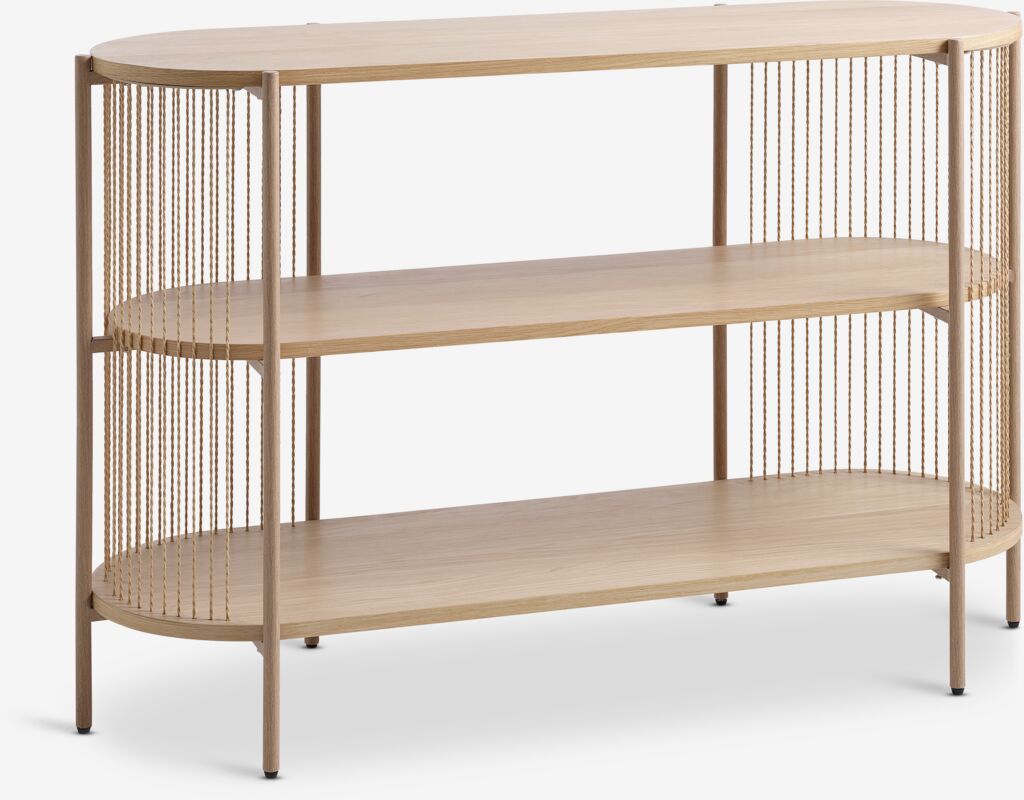 SNESLEV chest of drawers, 2 shelves, oak color