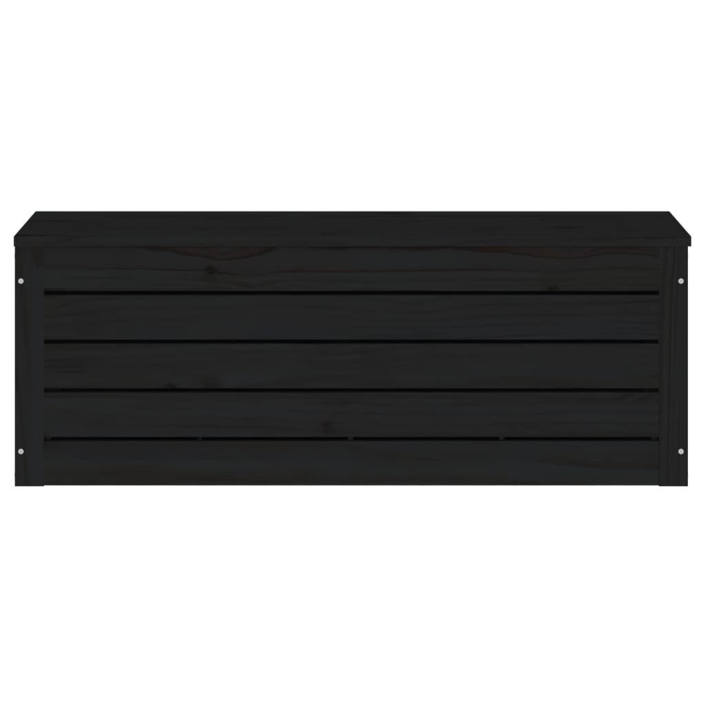 vidaXL Kleiderschrank Truhe Schwarz 89x36,5x33 cm Massivholz Kiefer (1-St)