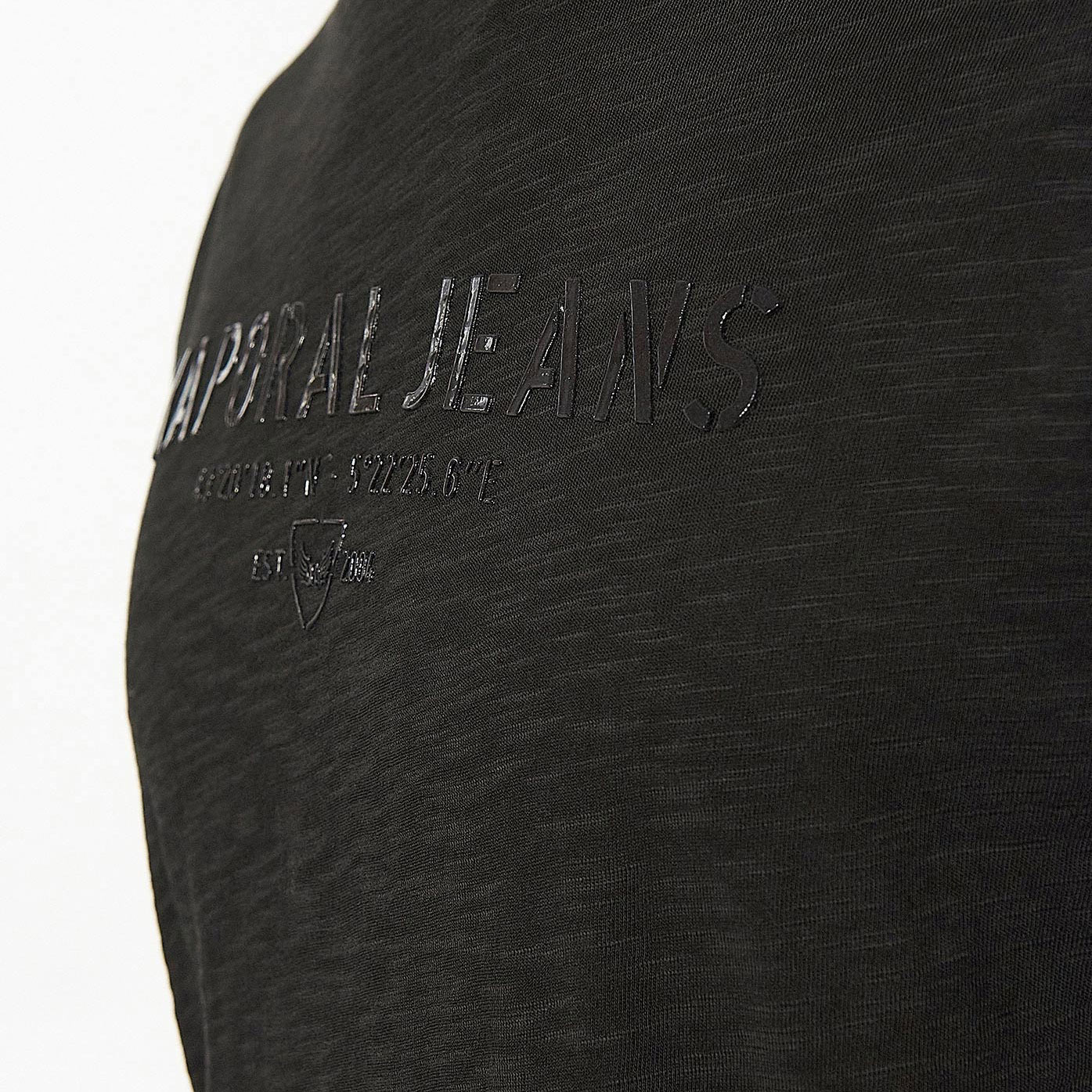 MIKEL  T-shirt noir chiné Homme en 100% coton
