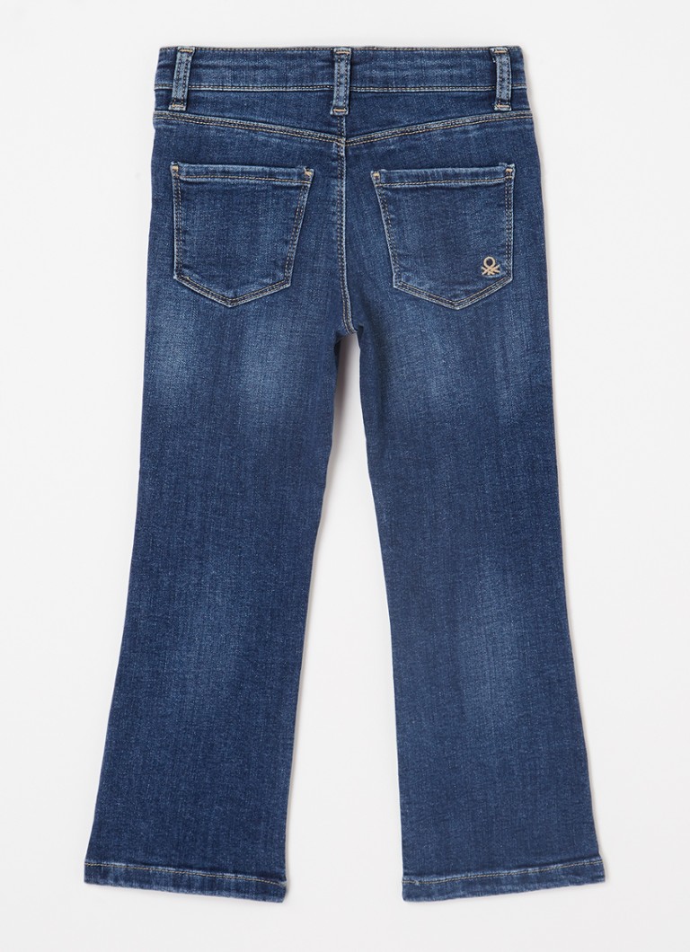 Calça jeans flare de cintura alta Benetton Bonnie com elastano