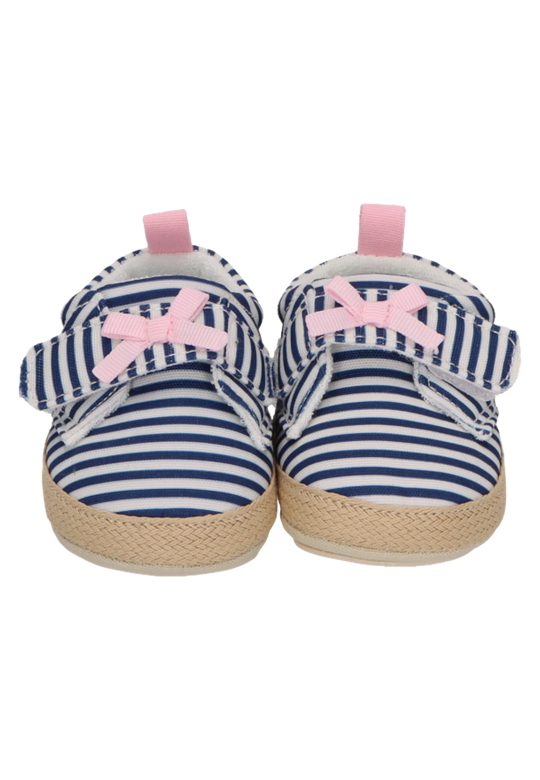 Babyschuh mit Streifen in blau
