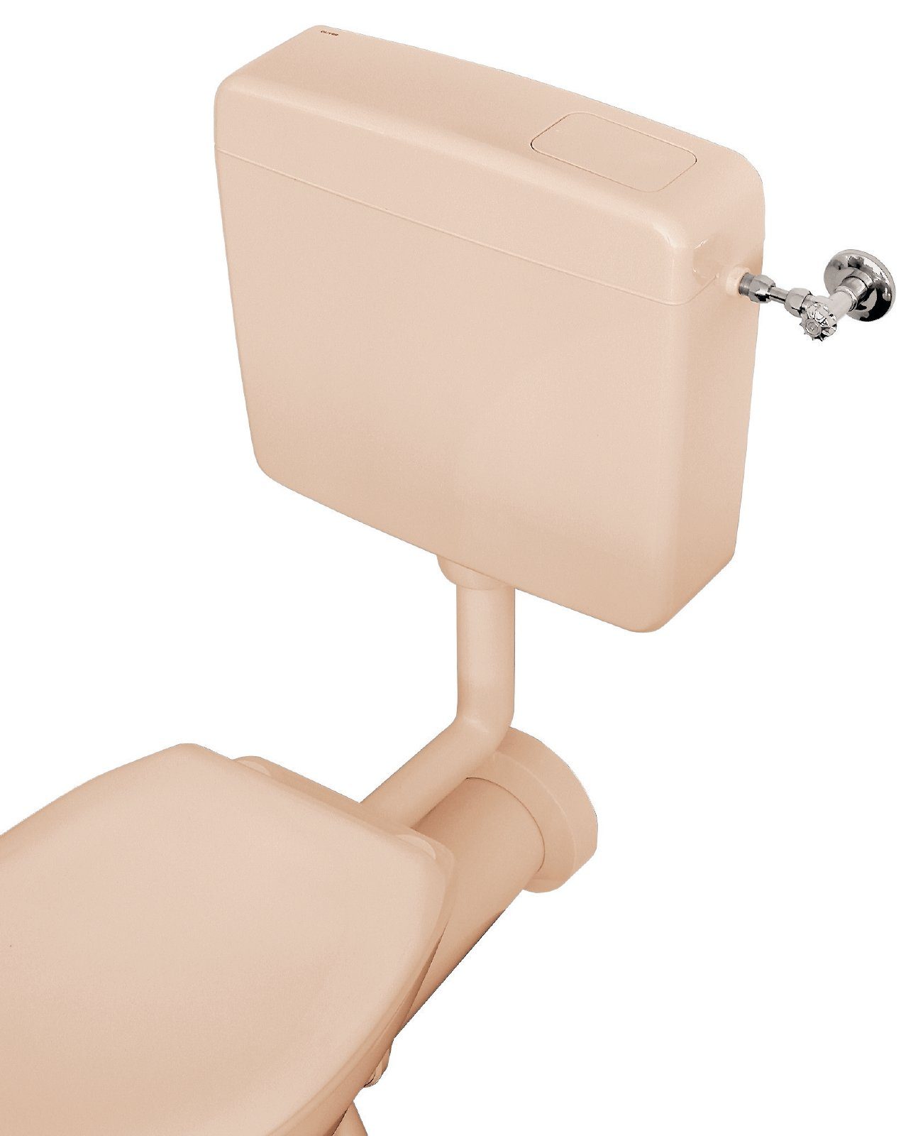 SANITOP WINGENROTH Spülkasten Opal, 9 l, Komplett-Set, Anschluss links oder rechts, Anschlussset hinten separat, Aufputz, Beige-Bahamabeige, Spül-Stopp Taste, Sparspülung, 210225