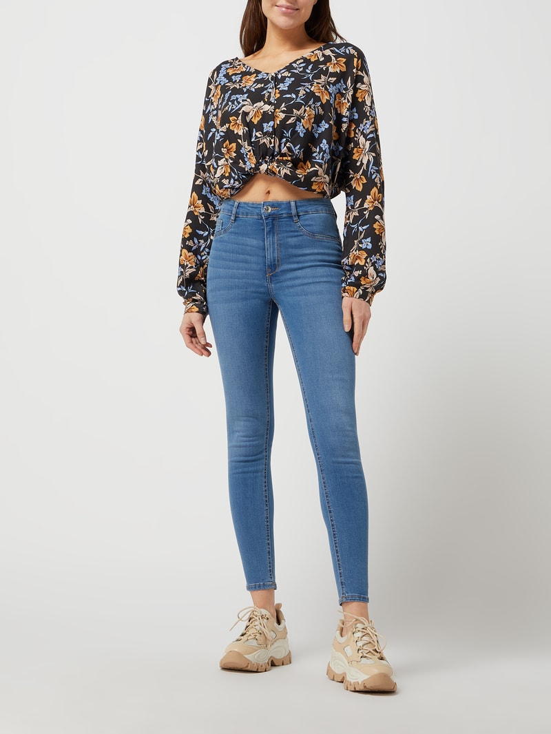 Skinny Fit High Waist Jeans mit Stretch-Anteil Modell 'Molly' in jeans